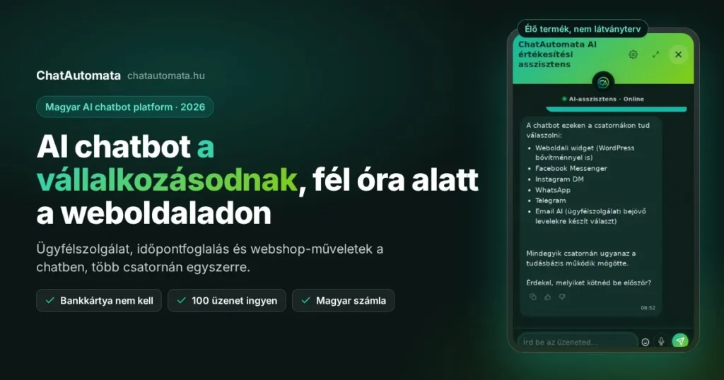 ChatAutomata AI chatbot platform (chatautomata.hu)